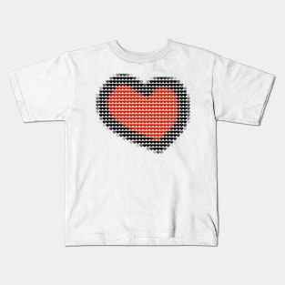 Chunky Red Valentines Day Heart Filled with Hearts Kids T-Shirt